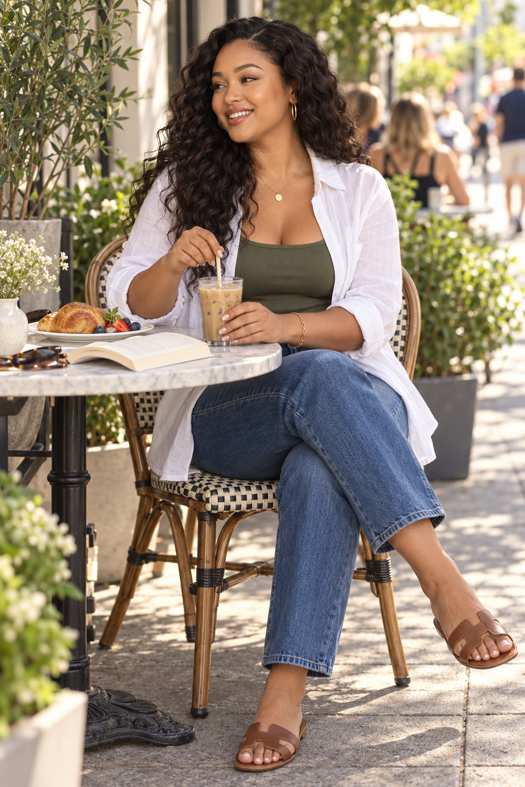 One Smart Sista enjoying iced coffee at brunch